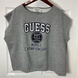 Vintage Guess by Georges Marciano Varsity Sweatshirt Top Large Modified